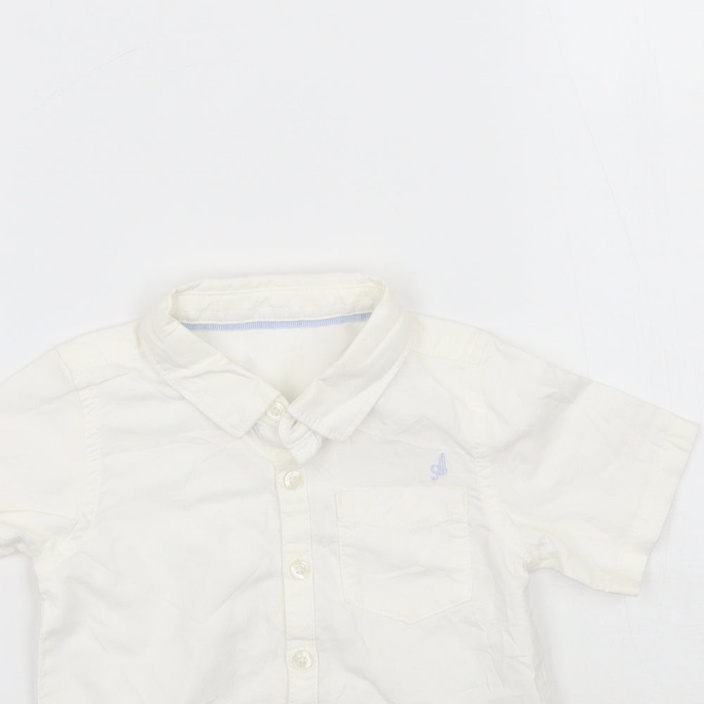 Marks and Spencer Boys White   Basic Button-Up Size 12-18 Months