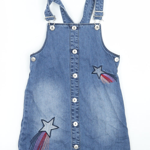 Nutmeg Girls Blue   Pinafore/Dungaree Dress  Size 7-8 Years