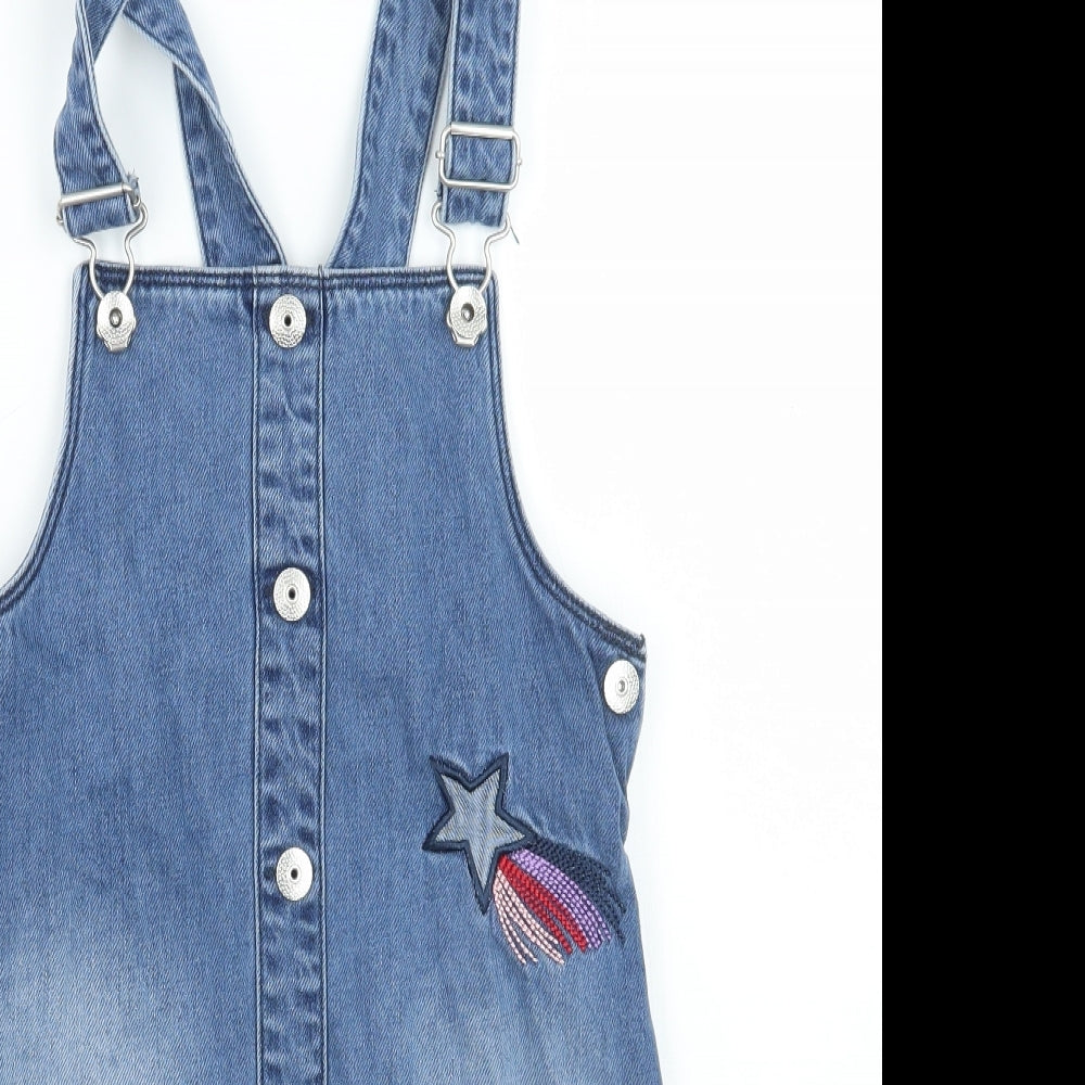 Nutmeg Girls Blue   Pinafore/Dungaree Dress  Size 7-8 Years
