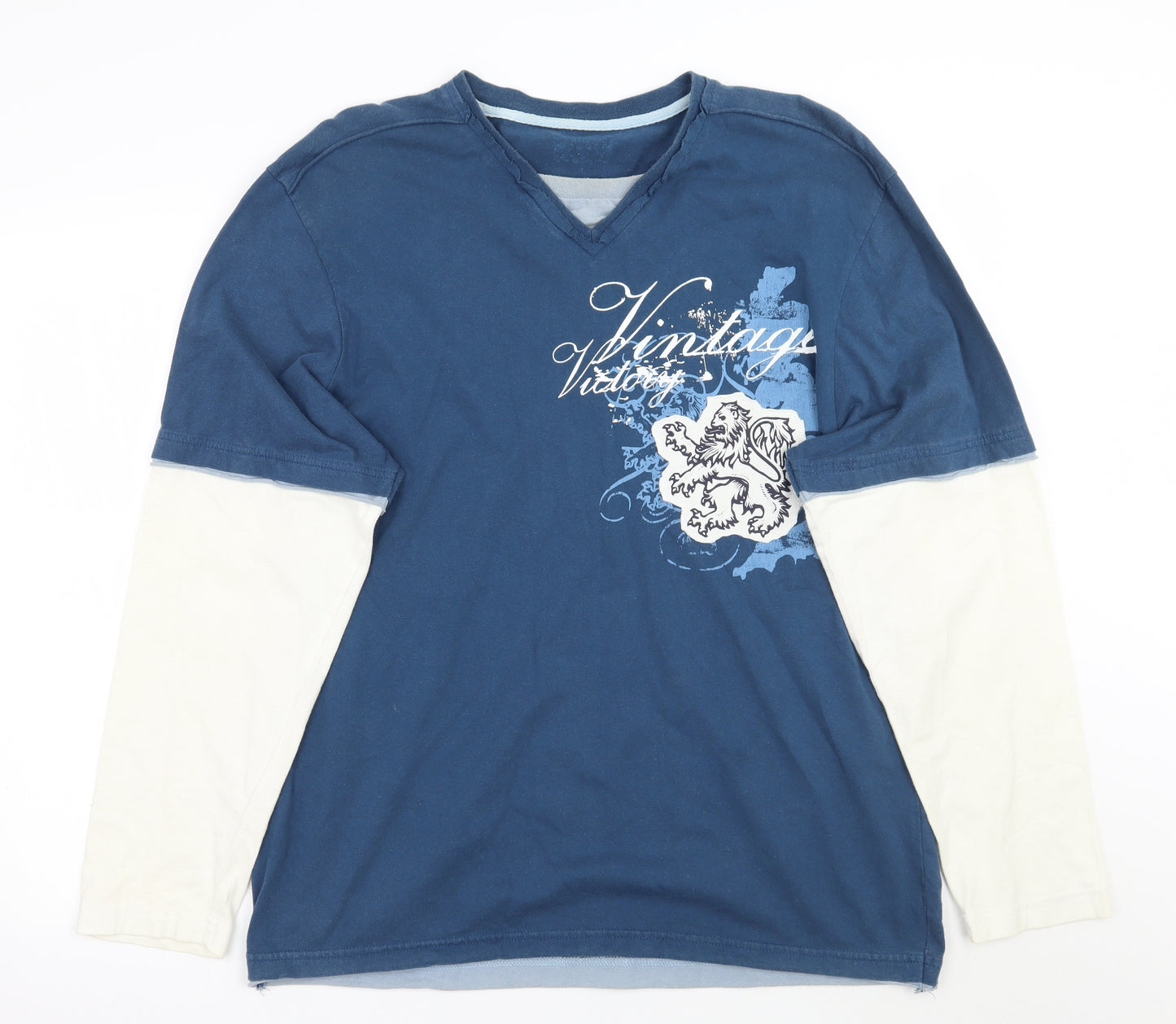Vintage Mens Blue    T-Shirt Size L