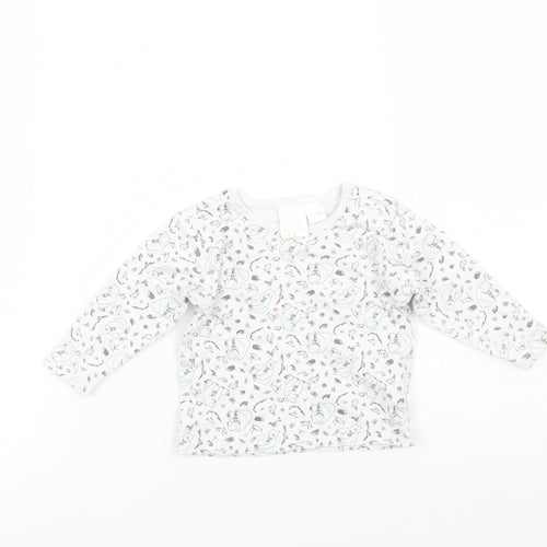Jainco Baby White Geometric  Basic T-Shirt Size 0-3 Months  - Were going on a bear hunt