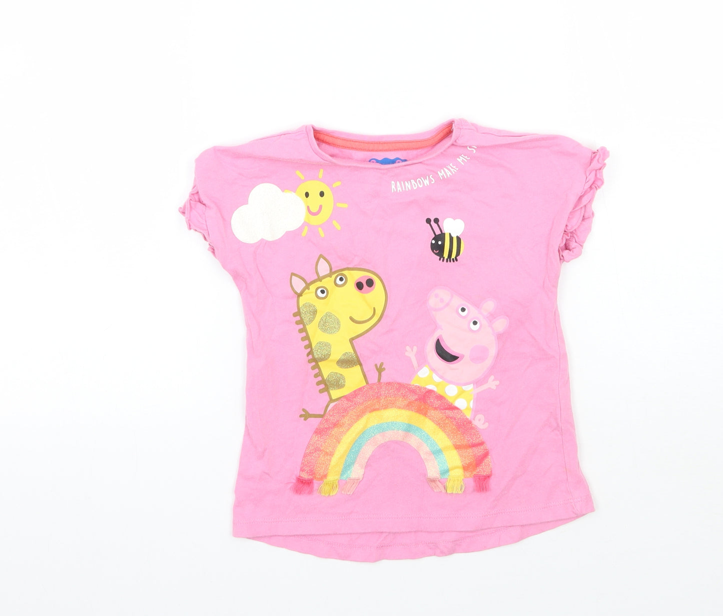 George Girls Pink   Basic T-Shirt Size 3-4 Years  - Peppa Pig