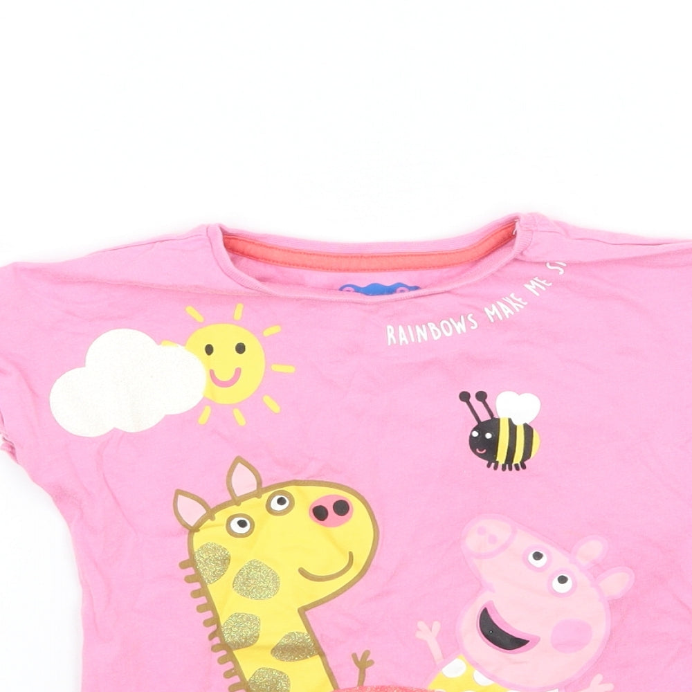 George Girls Pink   Basic T-Shirt Size 3-4 Years  - Peppa Pig