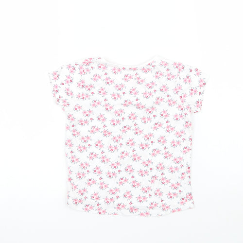Primark Girls White Floral  Basic T-Shirt Size 3-4 Years