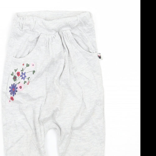 Disney Girls Grey Floral  Sweatpants Trousers Size 18-24 Months