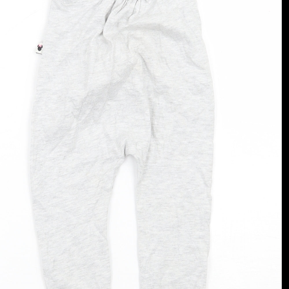 Disney Girls Grey Floral  Sweatpants Trousers Size 18-24 Months