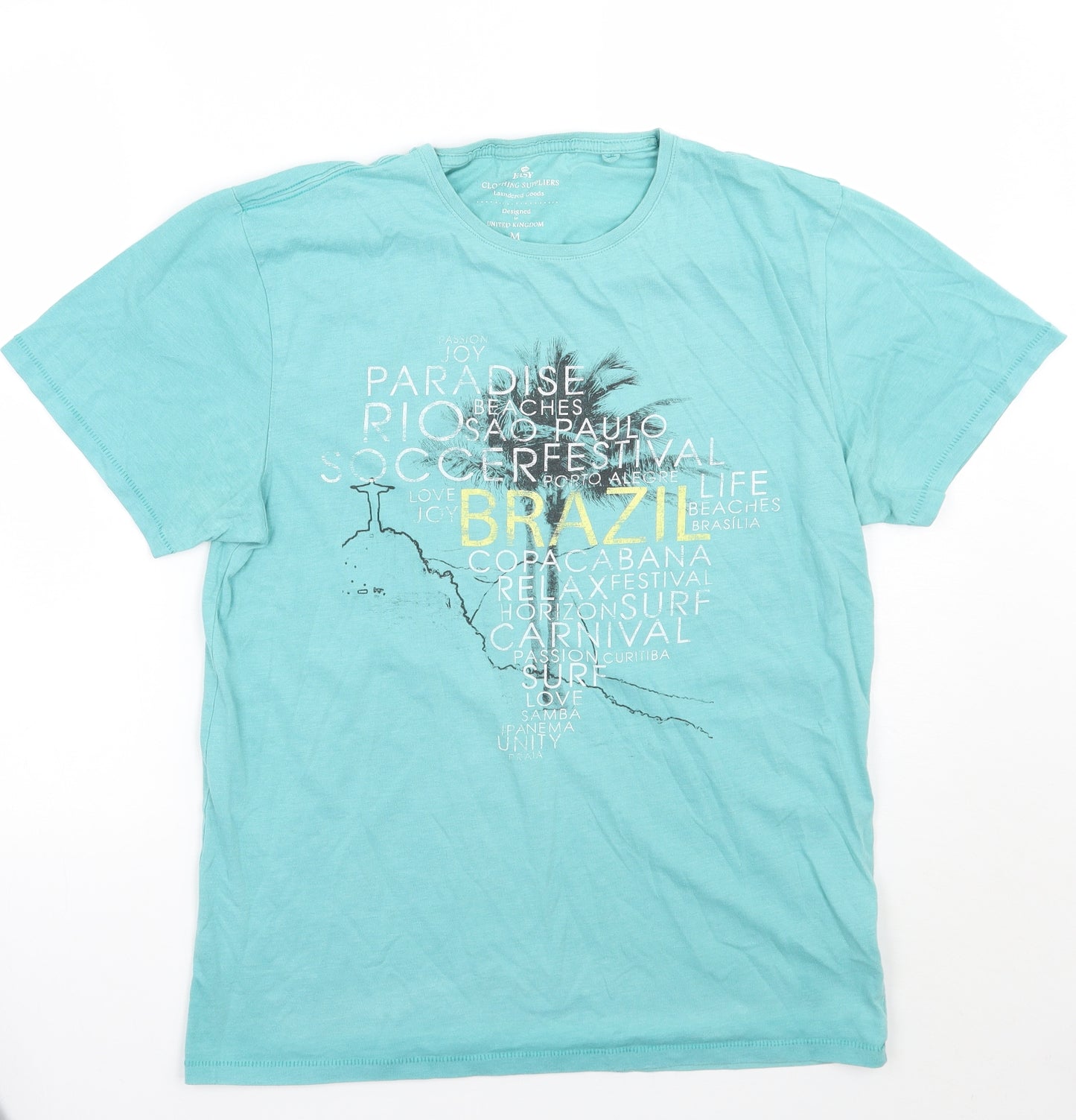 Easy Mens Green    T-Shirt Size M