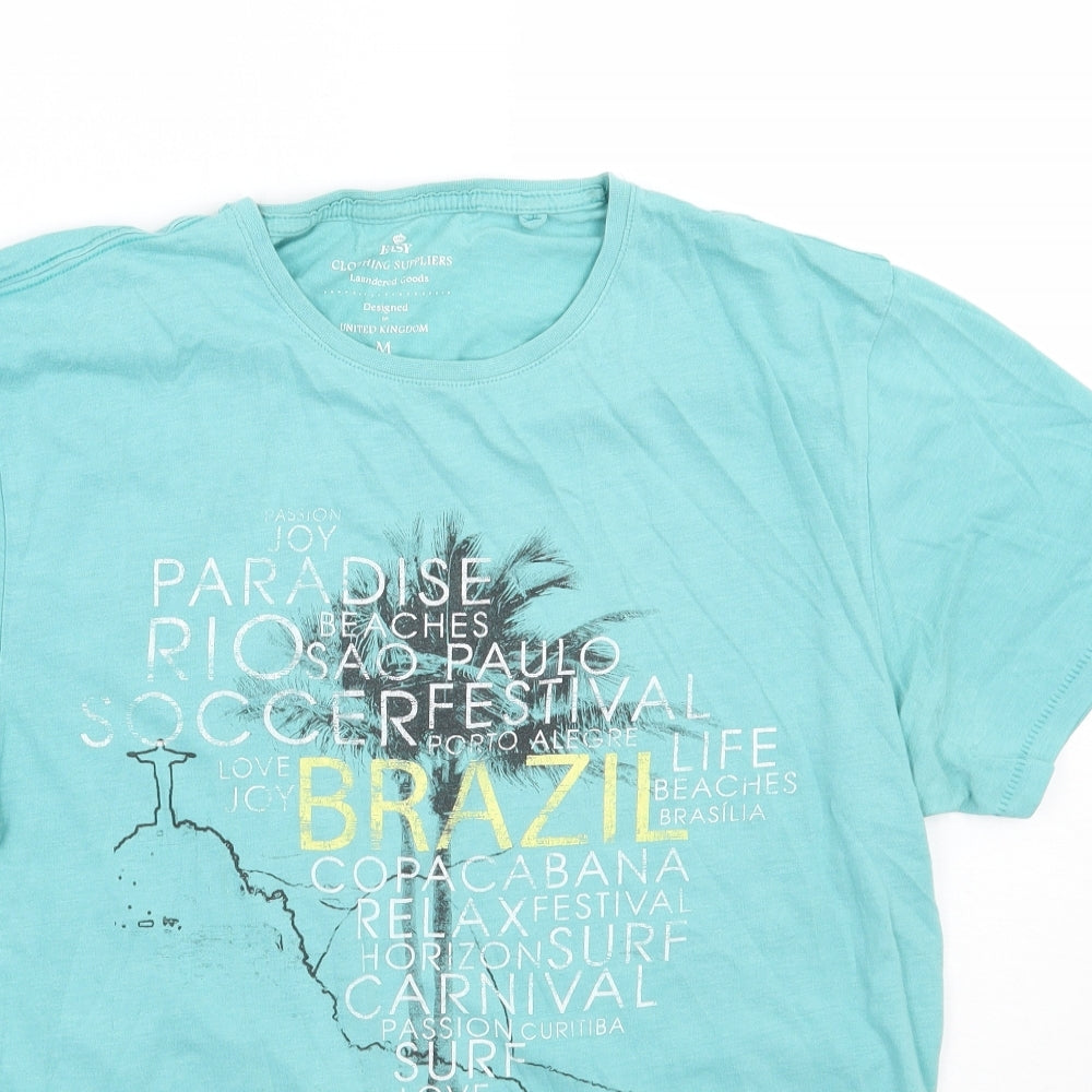 Easy Mens Green    T-Shirt Size M
