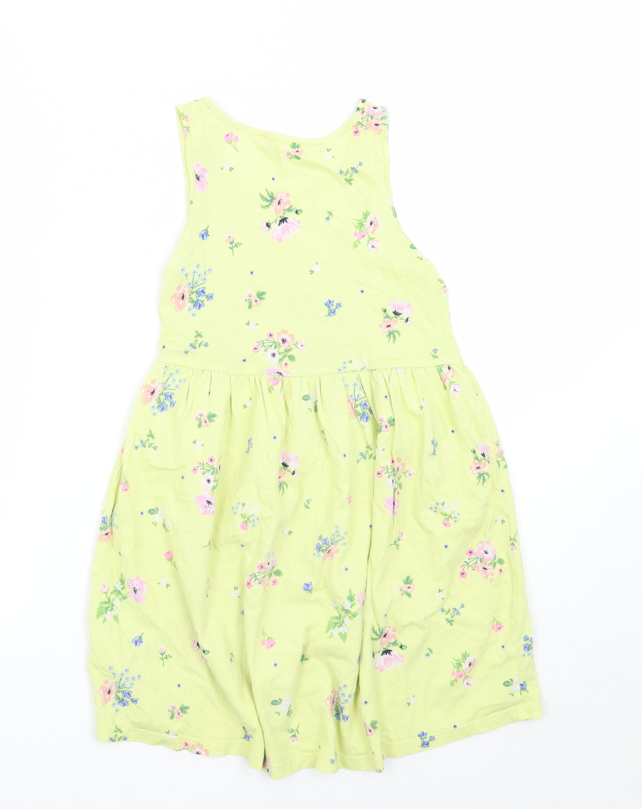 H&M Girls Yellow Floral  A-Line  Size 7 Years