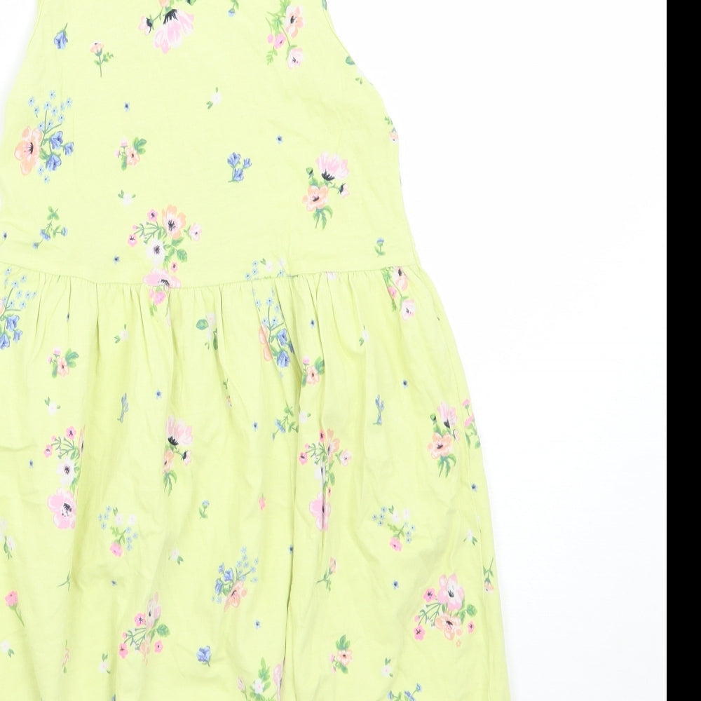 H&M Girls Yellow Floral  A-Line  Size 7 Years