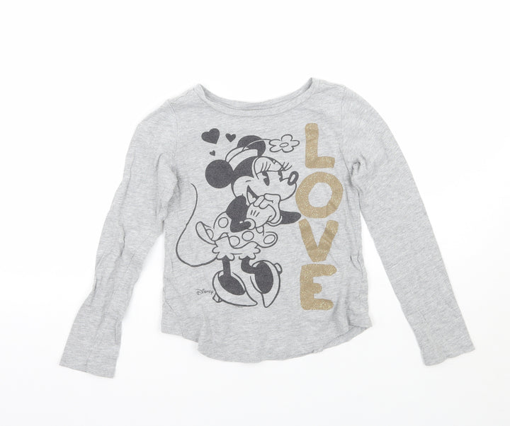 Gap Girls Grey Basic T-Shirt Size 7 Years