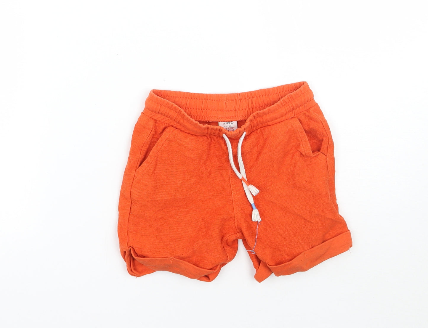 Marks and Spencer Boys Orange   Sweat Shorts Size 2-3 Years