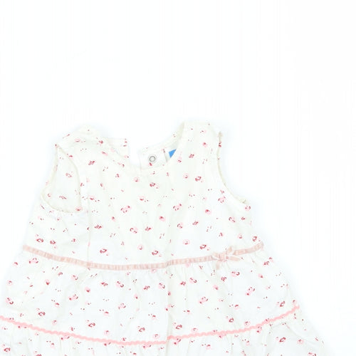 Adams Girls White Floral  A-Line  Size 3-6 Months