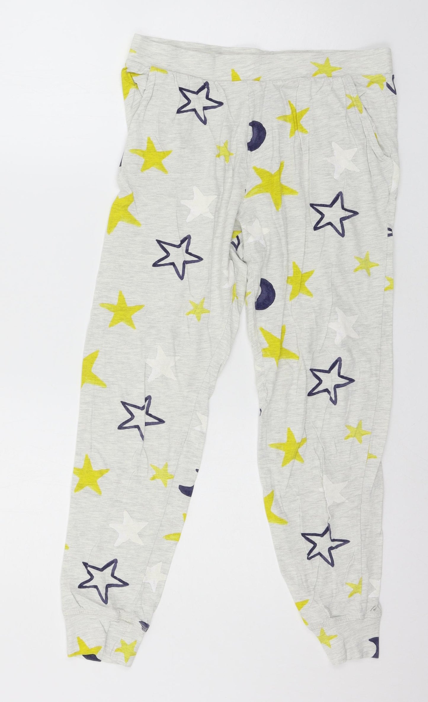 Preworn Womens Blue Geometric Jersey Capri Pyjama Pants Size S