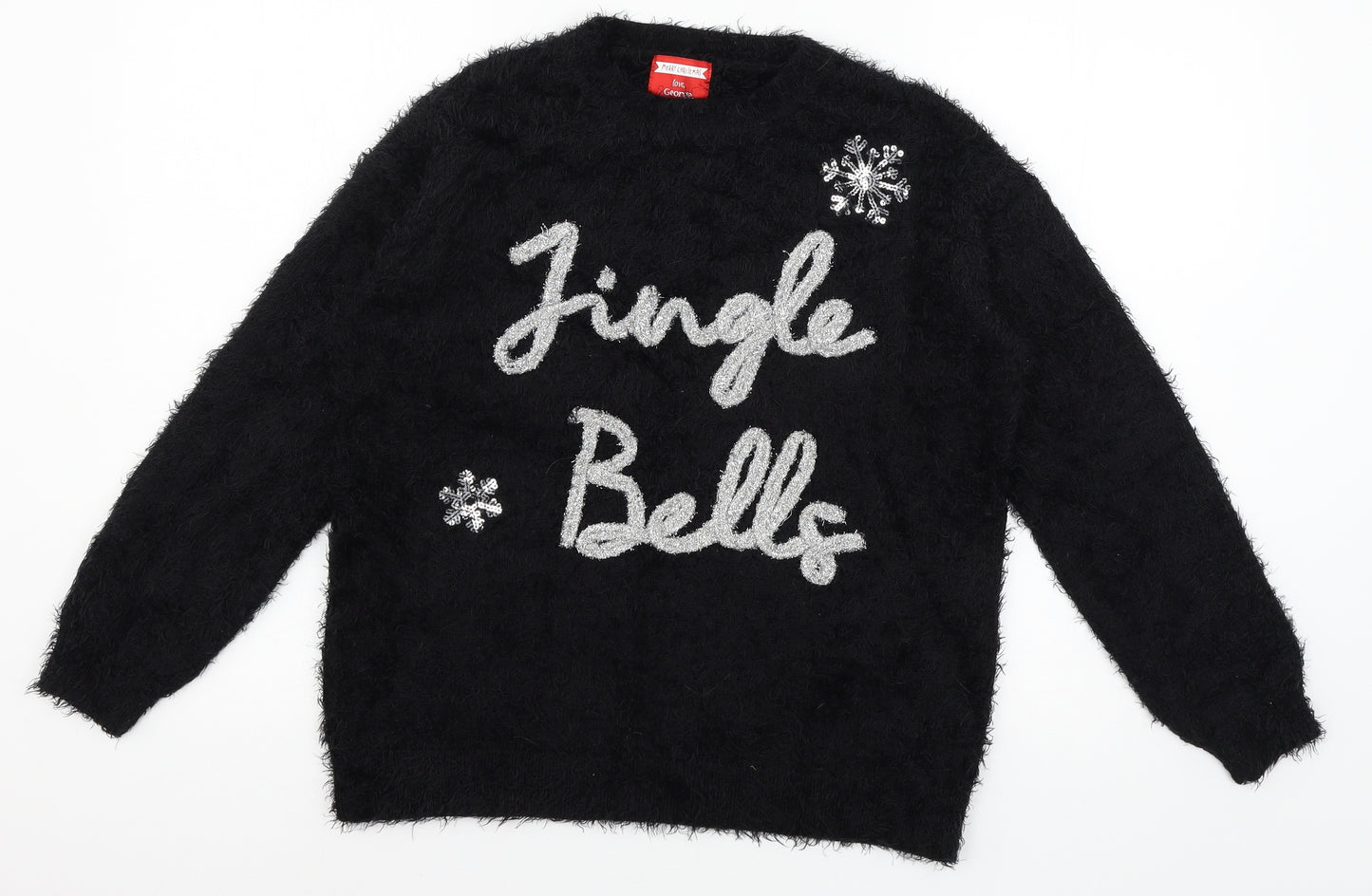 George Womens Black  Knit Pullover Jumper Size 12  - Jingle Bells