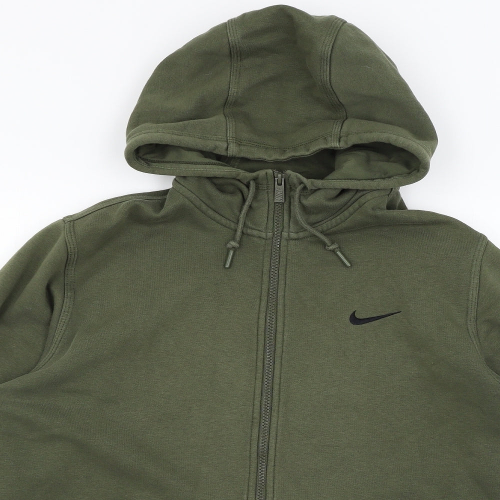 Nike Mens Green  Jersey Full Zip Hoodie Size L