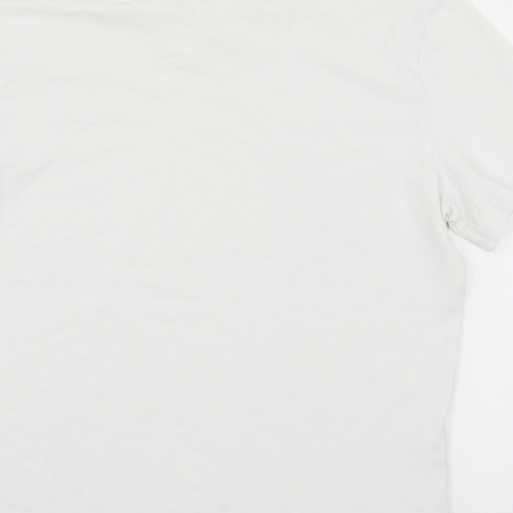 H&M Mens White  Jersey  T-Shirt Size L