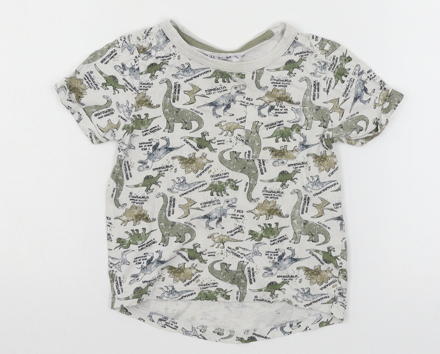 Nutmeg Baby Multicoloured Geometric Jersey Basic T-Shirt Size 12-18 Months  - Dinosaur