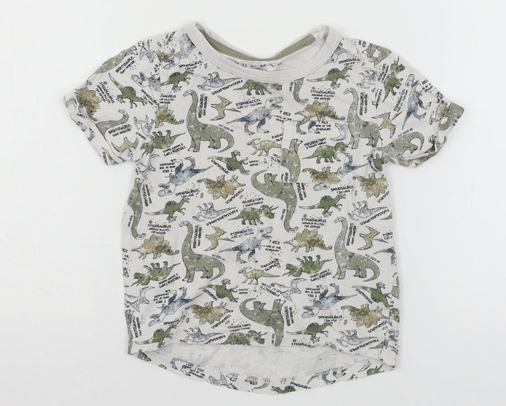 Nutmeg Baby Multicoloured Geometric Jersey Basic T-Shirt Size 12-18 Months  - Dinosaur