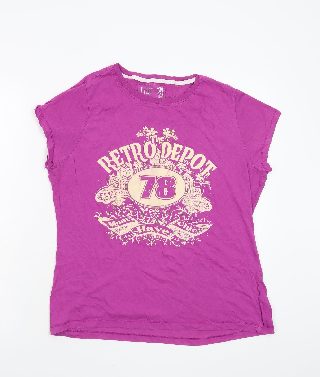 TU Womens Pink   Basic T-Shirt Size 16