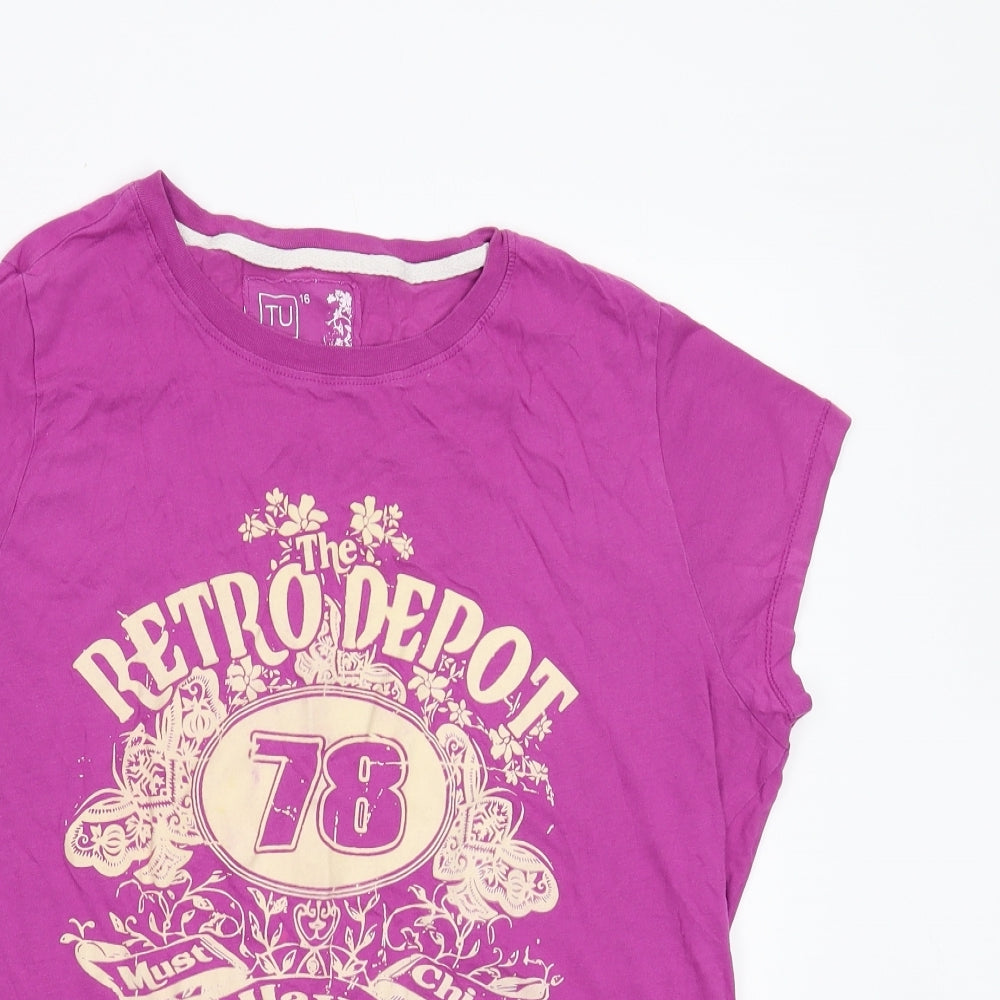 TU Womens Pink   Basic T-Shirt Size 16