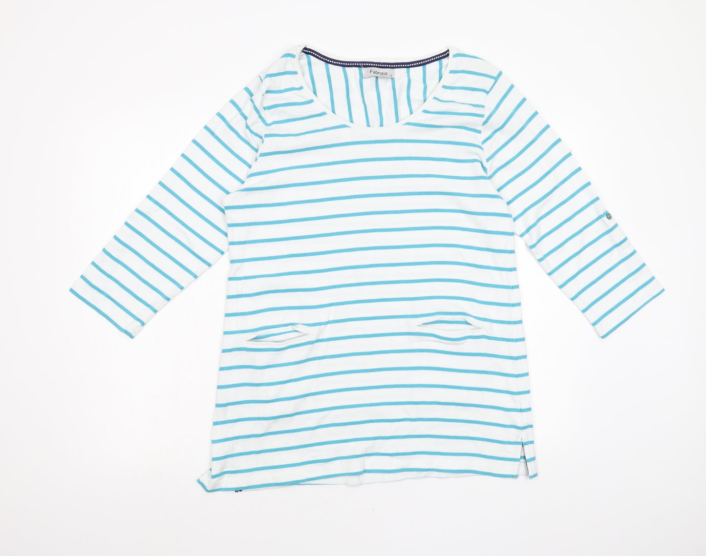 fABRIZIO Womens Multicoloured Striped  Basic T-Shirt Size 18