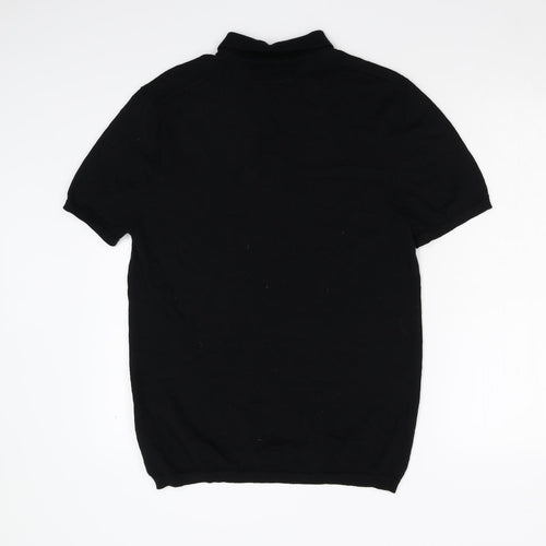 All Saints Mens Black    Polo Size L  - 100% Merino Wool