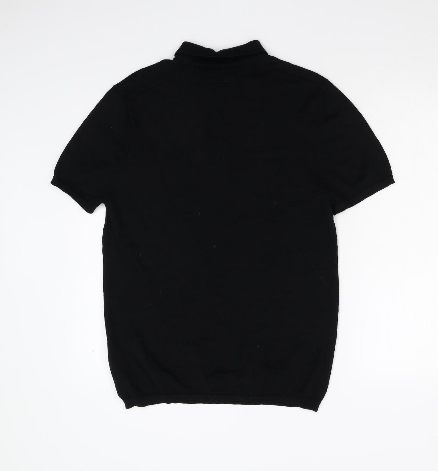 All Saints Mens Black    Polo Size L  - 100% Merino Wool