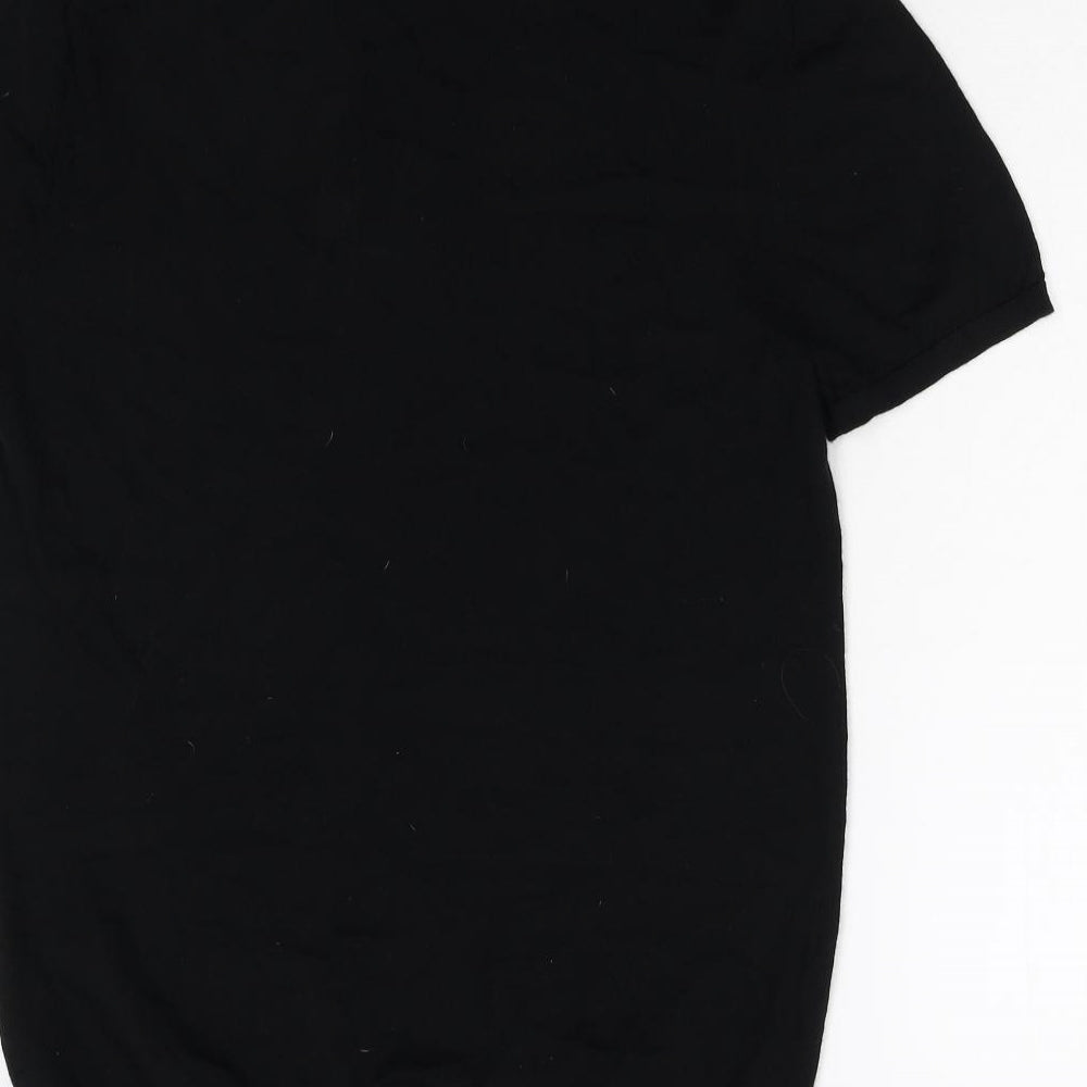 All Saints Mens Black    Polo Size L  - 100% Merino Wool