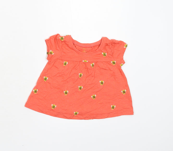 NEXT Girls Orange   Basic T-Shirt Size 6-9 Months