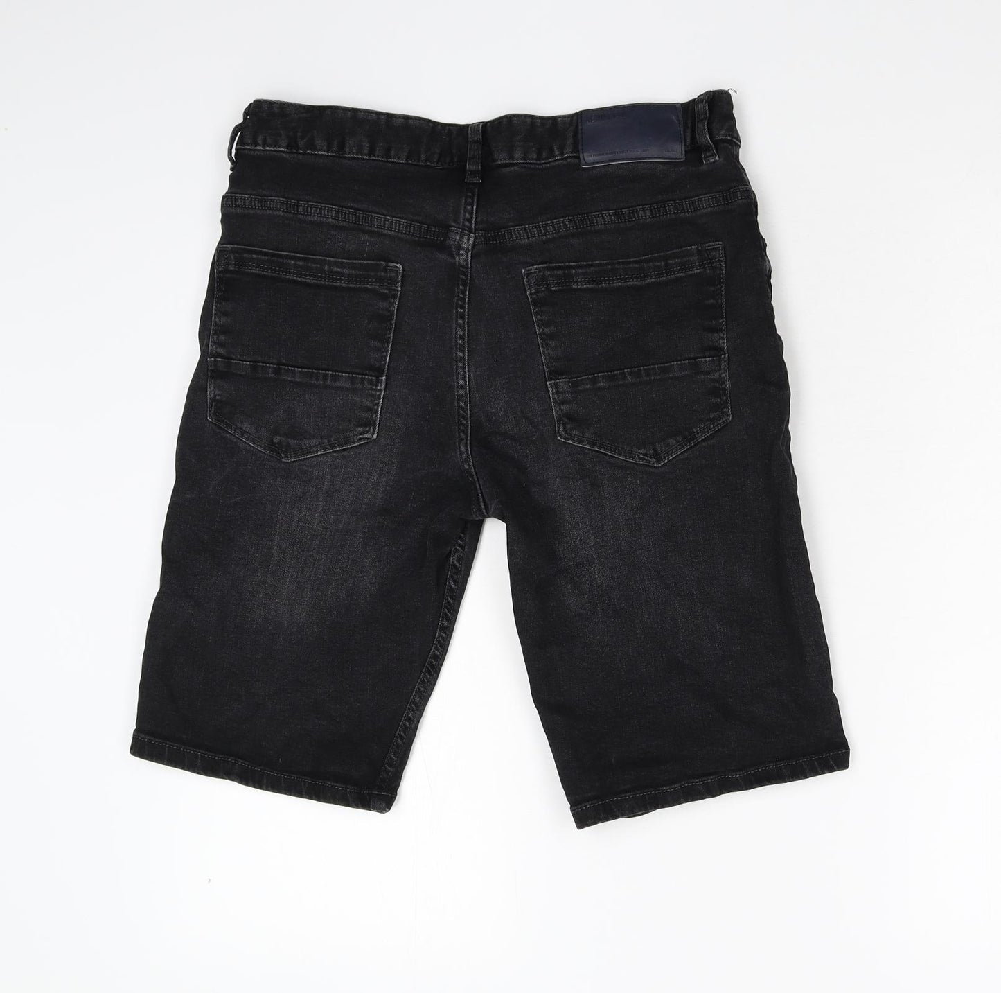 Primark Womens Black  Denim Utility Shorts Size 32