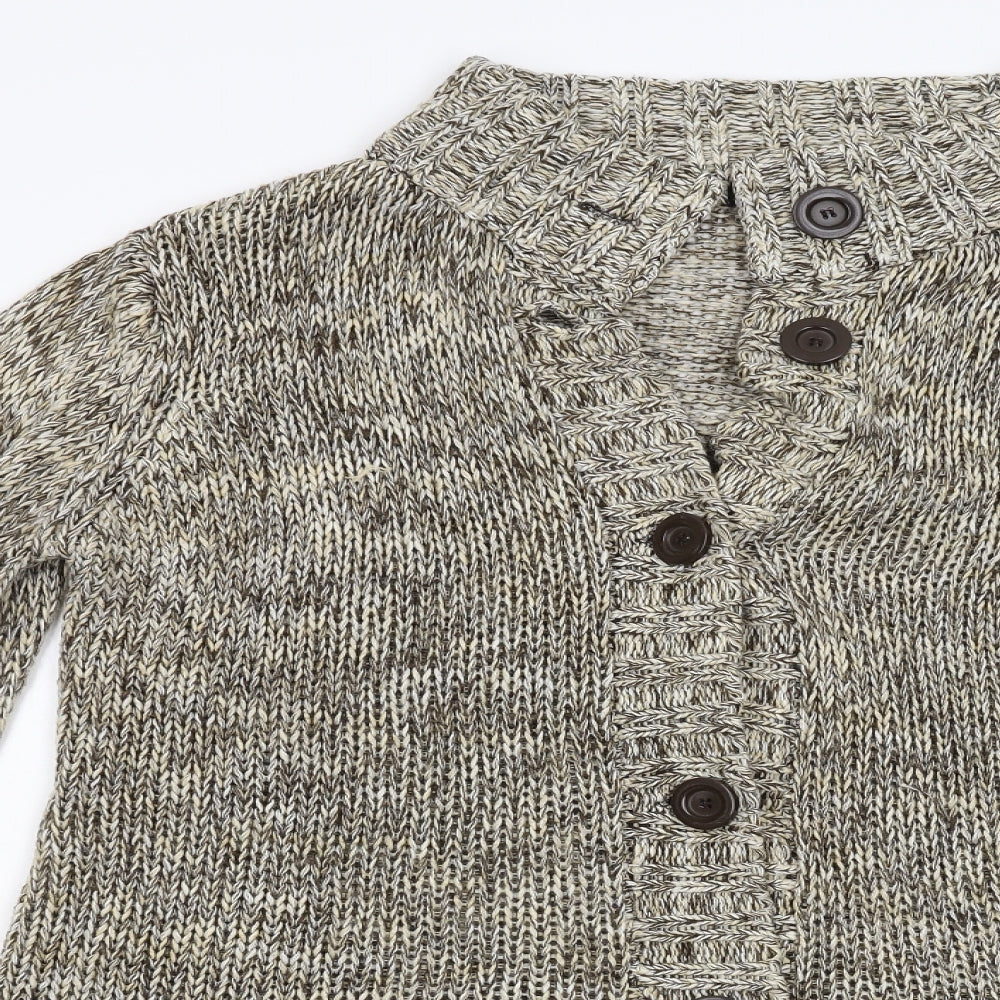 BM Collection Womens Brown  Knit Cardigan Jumper Size M