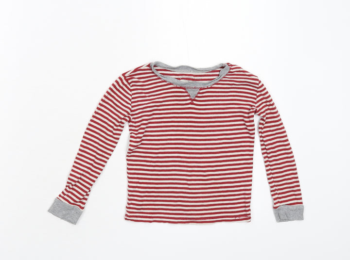 Burt's Bees Kids Boys Red Striped  Basic T-Shirt Size 4 Years