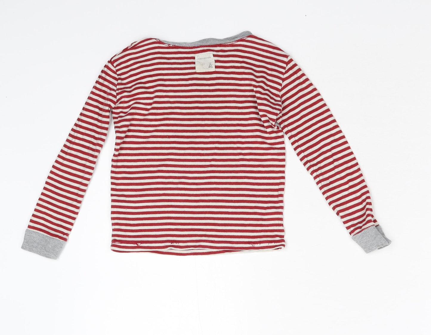 Burt's Bees Kids Boys Red Striped  Basic T-Shirt Size 4 Years