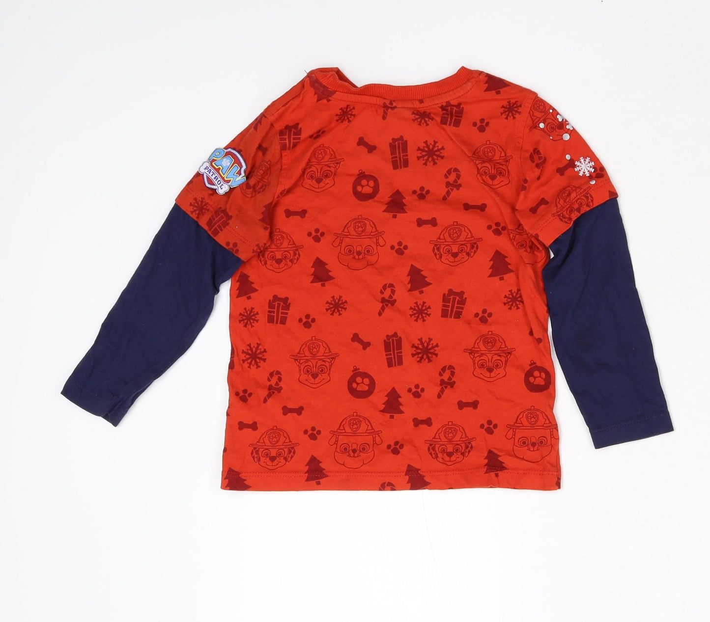 George Boys Red   Basic T-Shirt Size 3-4 Years  - Paw Patrol Christmas