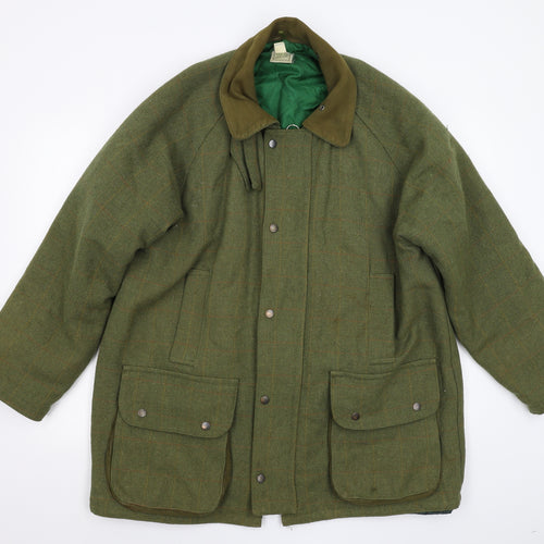Aron Wear Mens Green  Tweed Overcoat Coat Size L