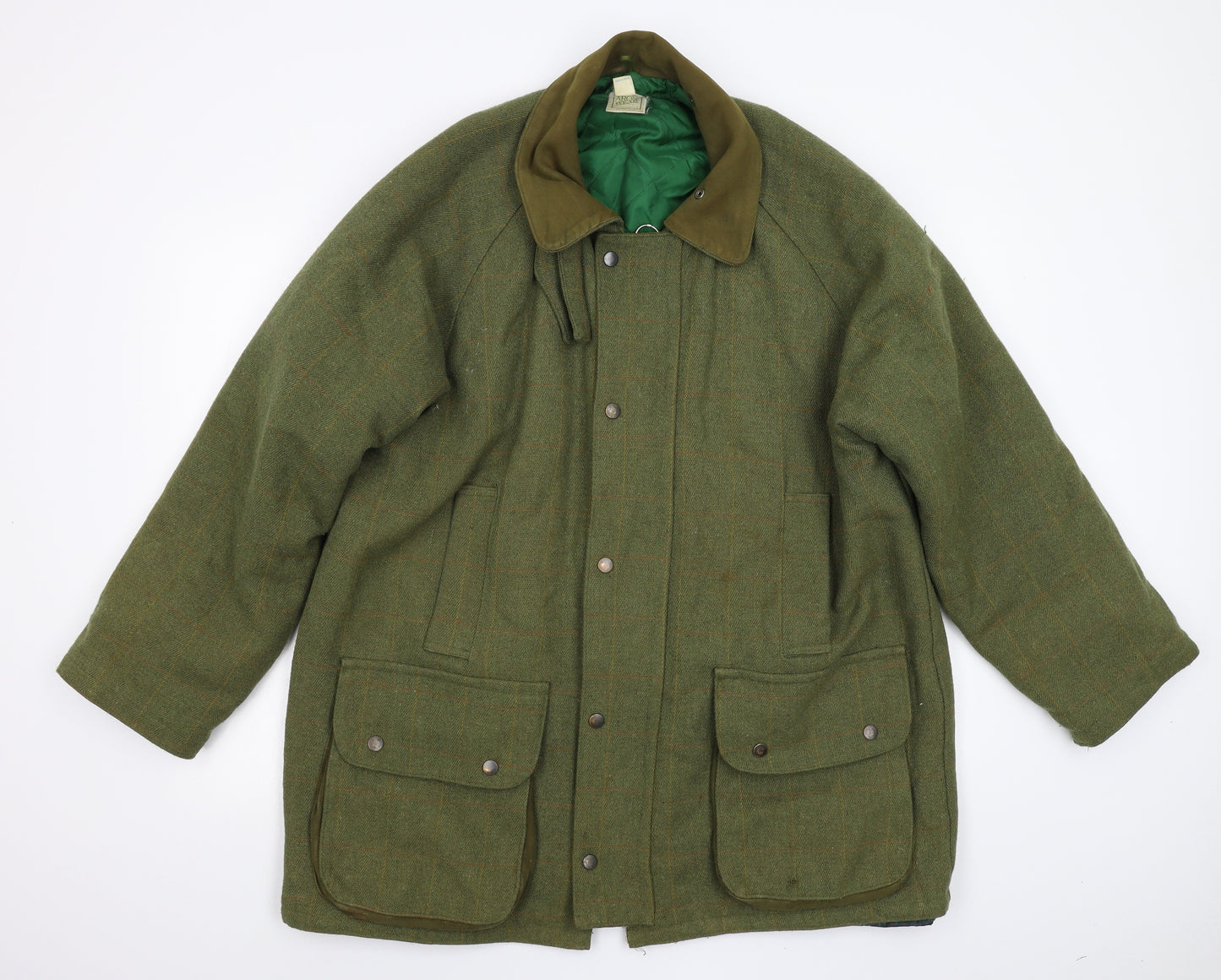 Aron Wear Mens Green  Tweed Overcoat Coat Size L