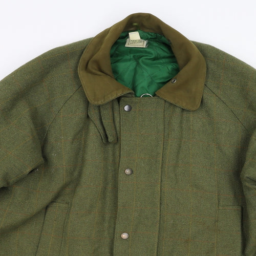 Aron Wear Mens Green  Tweed Overcoat Coat Size L