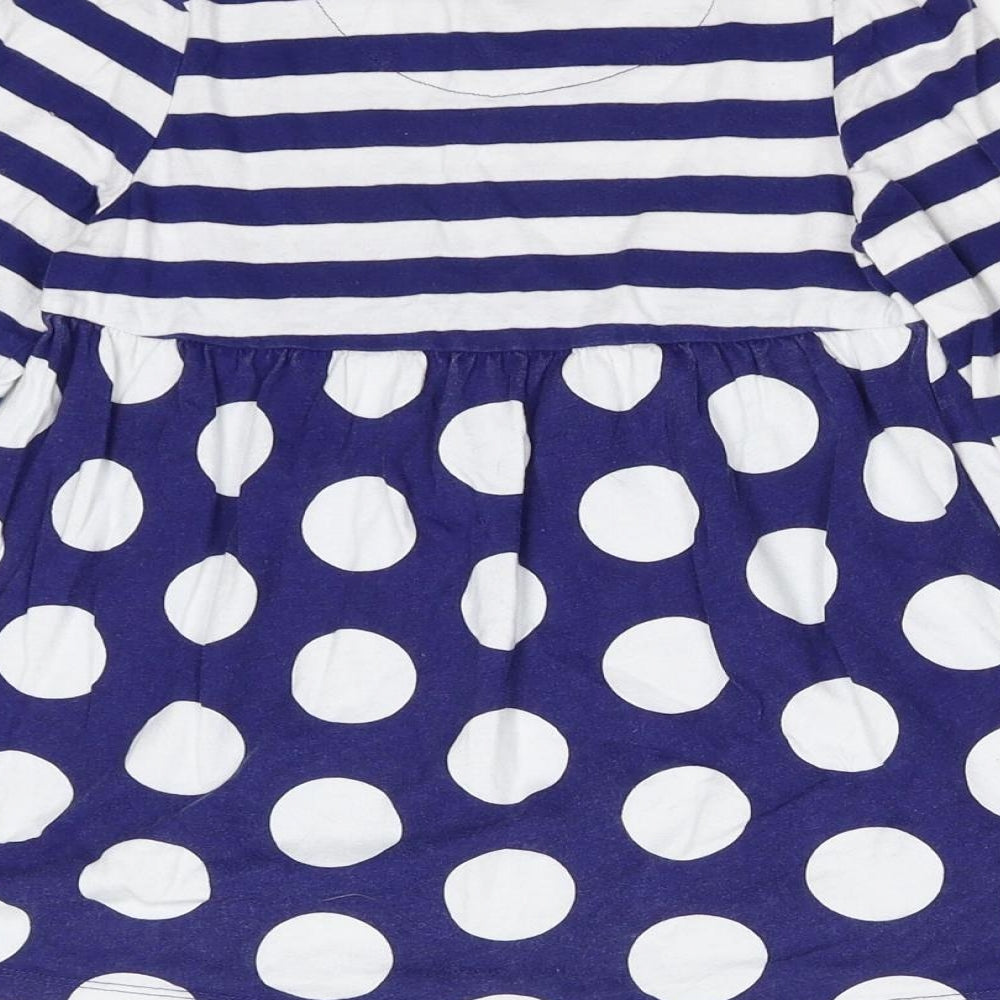 Mini Club Girls Blue Polka Dot  T-Shirt Dress  Size 5-6 Years