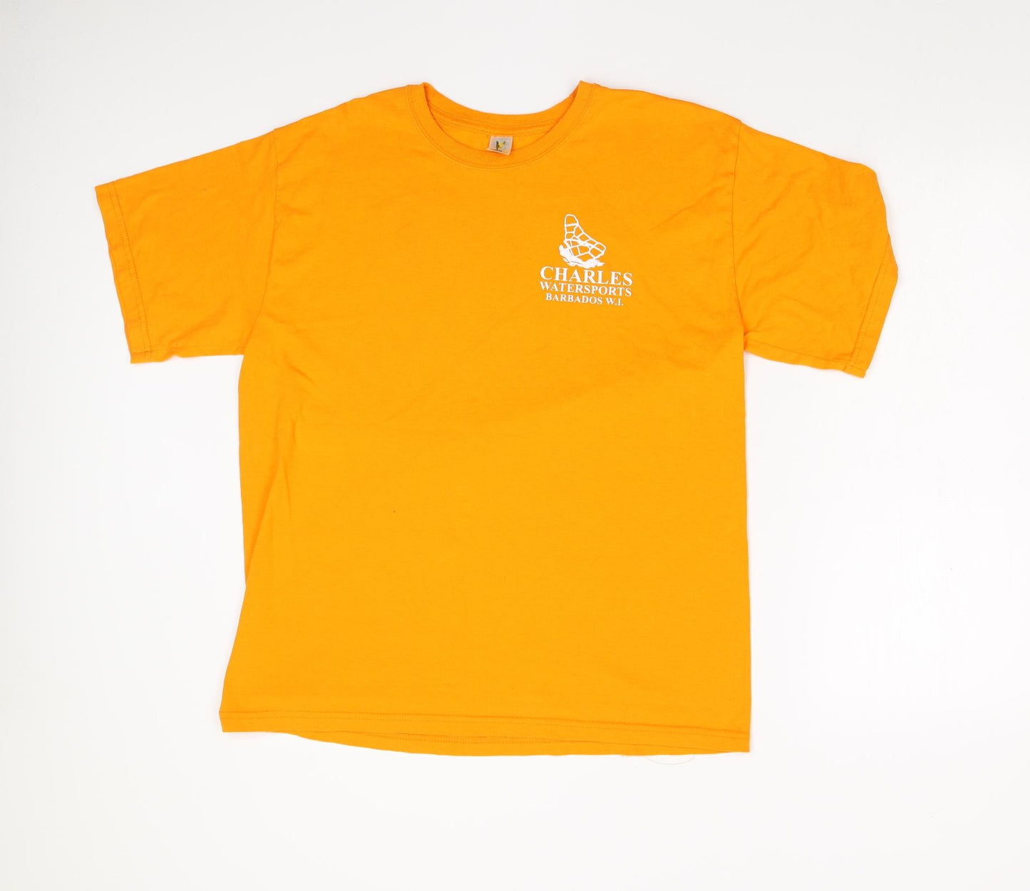 Fox In  Mens Orange    T-Shirt Size L  - Barbados
