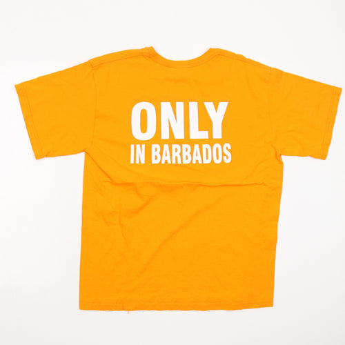 Fox In  Mens Orange    T-Shirt Size L  - Barbados