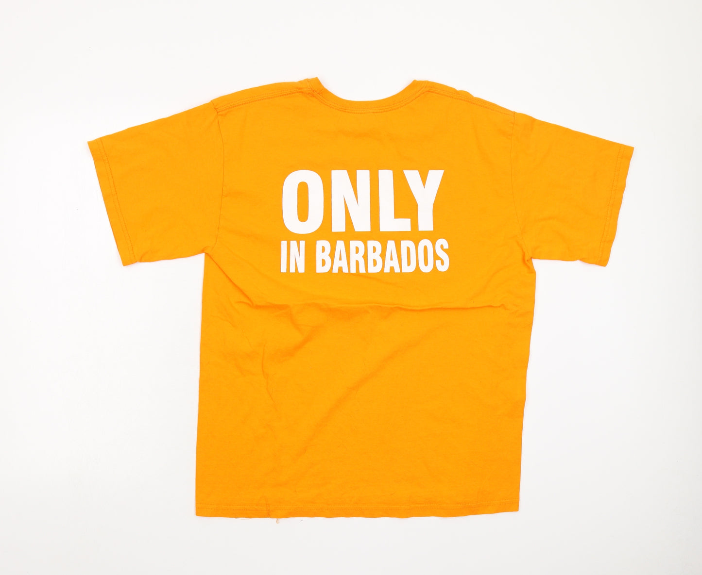 Fox In  Mens Orange    T-Shirt Size L  - Barbados