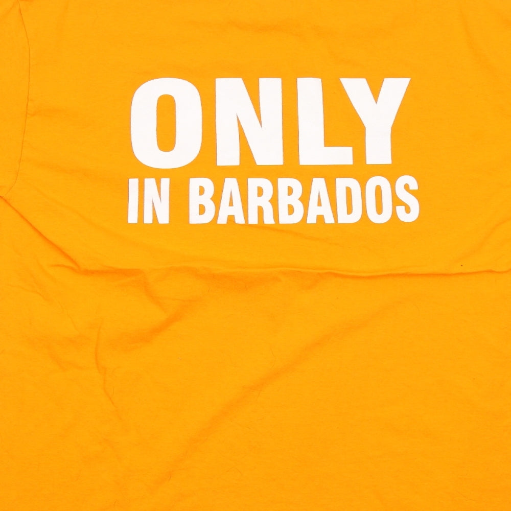 Fox In  Mens Orange    T-Shirt Size L  - Barbados