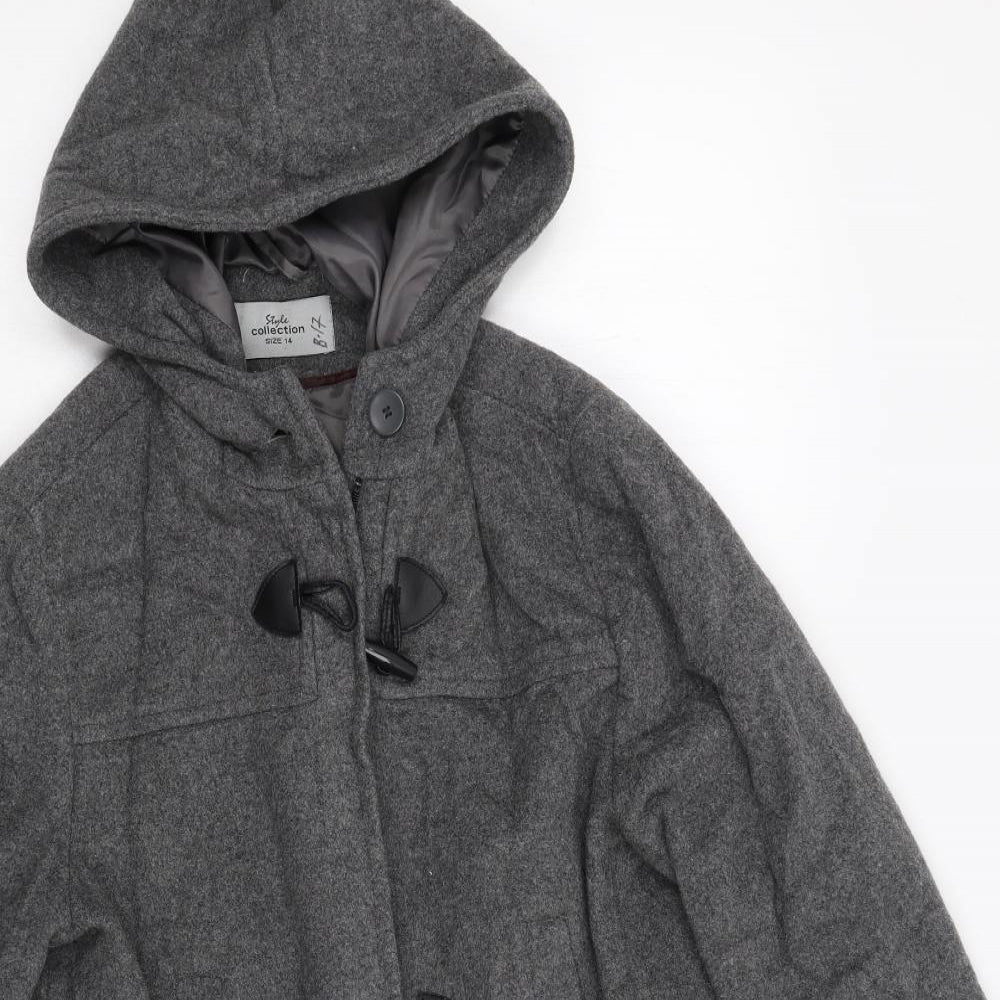 Style Collection Womens Grey   Overcoat Coat Size 14