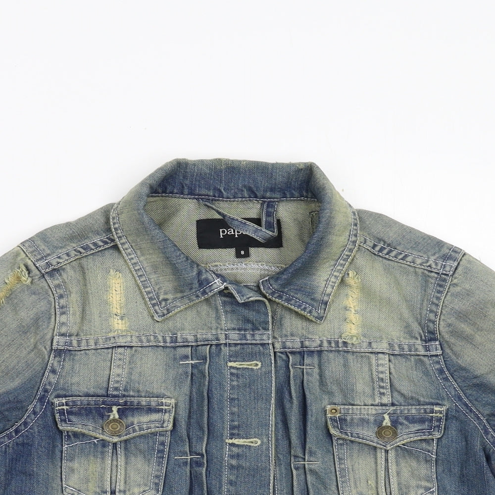 Papaya Womens Blue  Denim Jacket  Size 8
