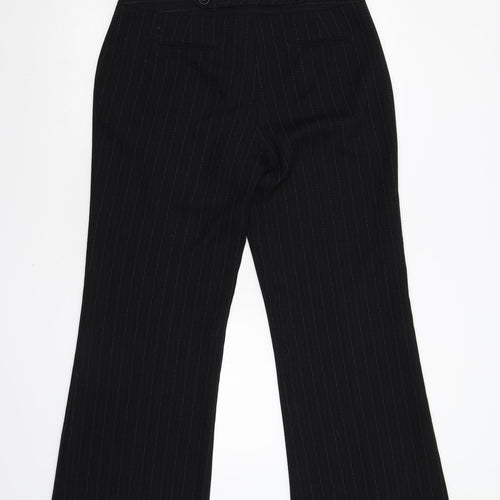 Evie Womens Black Striped  Trousers  Size 12 L31 in