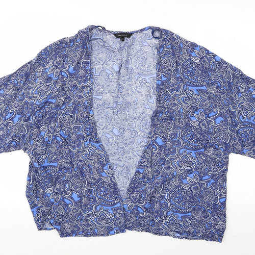 New Look Womens Blue Floral  Kimono Jacket Size 12  - New Look Lightweight Coat