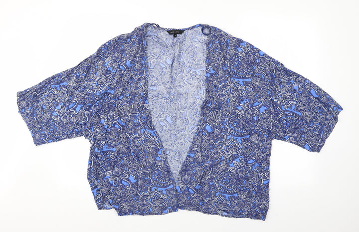 New Look Womens Blue Floral  Kimono Jacket Size 12  - New Look Lightweight Coat