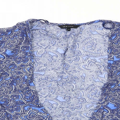 New Look Womens Blue Floral  Kimono Jacket Size 12  - New Look Lightweight Coat
