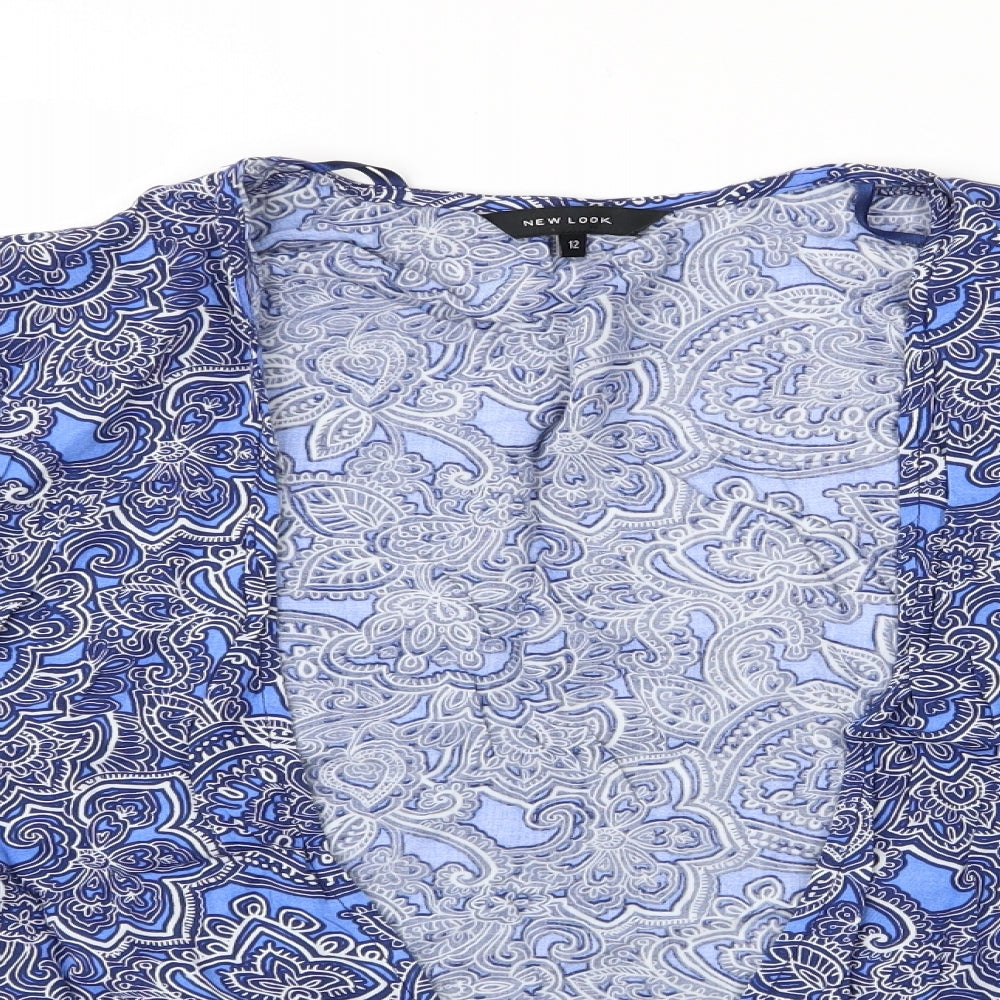 New Look Womens Blue Floral  Kimono Jacket Size 12  - New Look Lightweight Coat